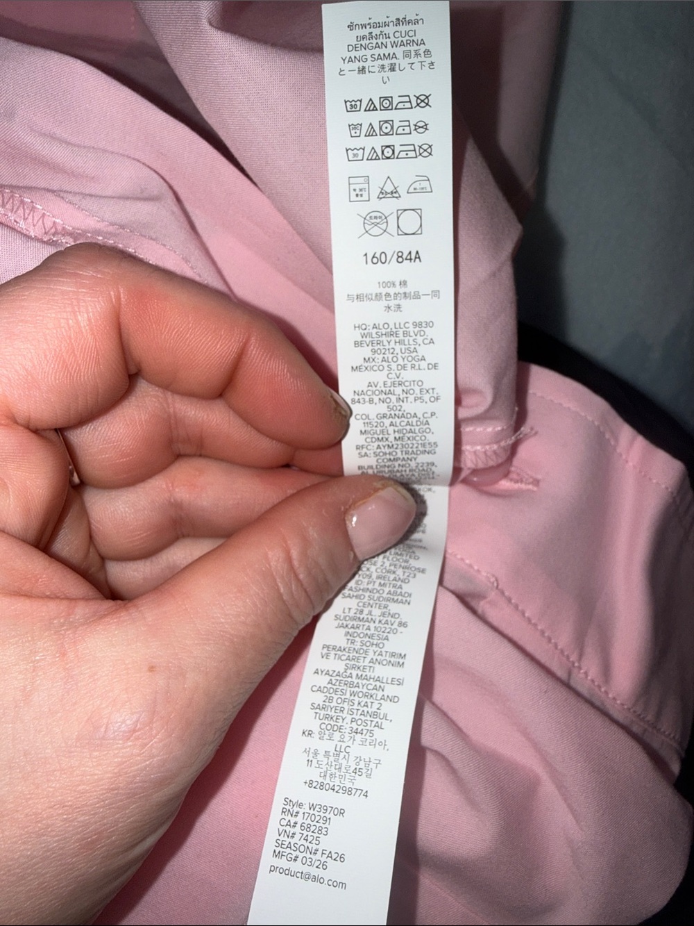 🆕🩷⚡️ALO Yoga Real Deal Cotton Button-Up Long Sleeve oversized pink marshmallow - Picture 14 of 14